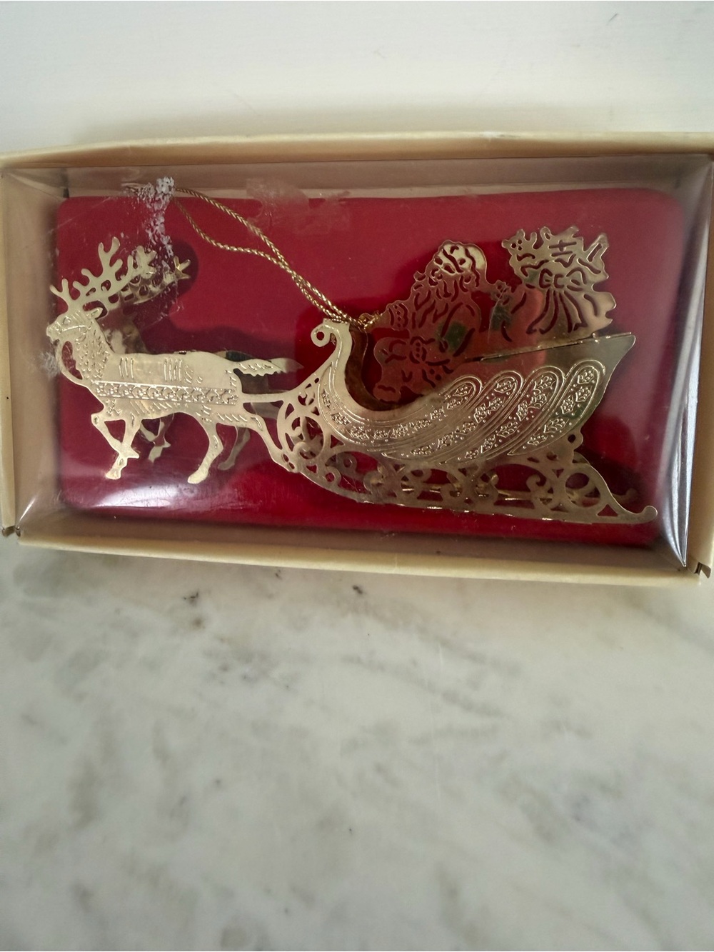 VTG Brass Christmas Ornaments lot of 5 - Picture 4 of 9
